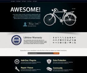 Bike website template vector material 01