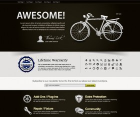 Bike website template vector material 02