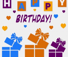 Birthday postcard flat styles vector 01