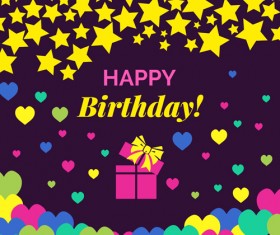 Birthday postcard flat styles vector 04