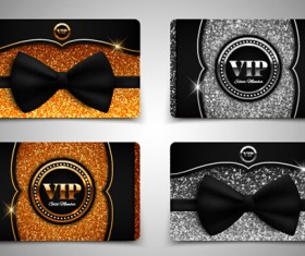 Black VIP card with bow vector