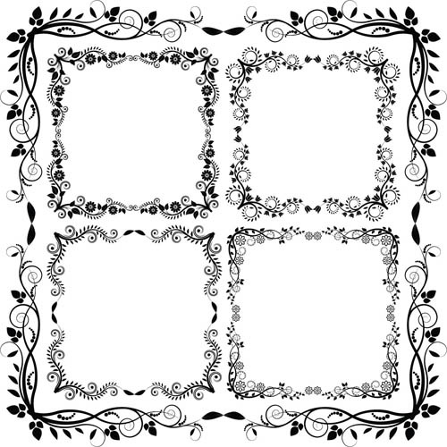 Floral frames with ornaments vector 01