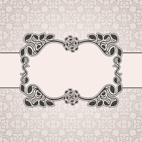 Black Floral frame backgrounds vector