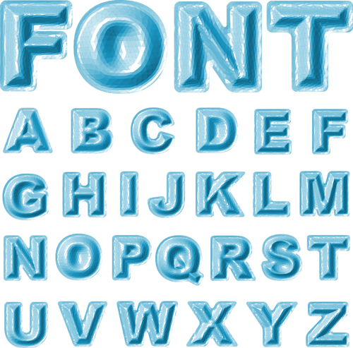 Blister alphabet fonts vector material