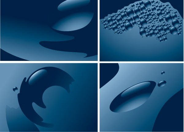 Blue water background set vector