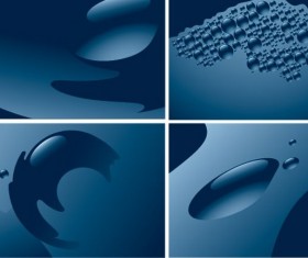 Blue water background set vector
