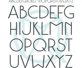 Bold line letters vector material.rar