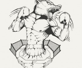 Boxing club labels vintage vector 06