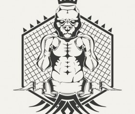 Boxing club labels vintage vector 07