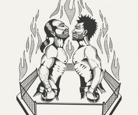 Boxing club labels vintage vector 08