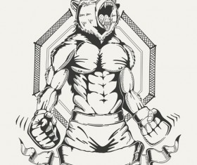 Boxing club labels vintage vector 10