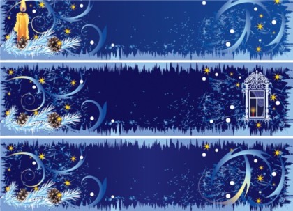 Blue Christmas decoration banner Illustration vector