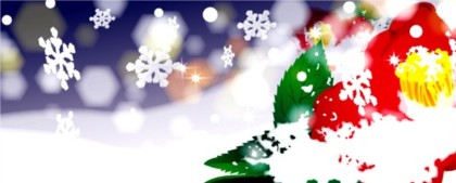 Bright dreamy snowflake banner vector