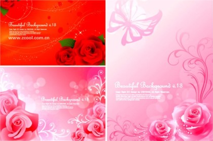 Bright rose fantasy background vector