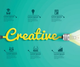 Bulb infographic creative template 02 vector