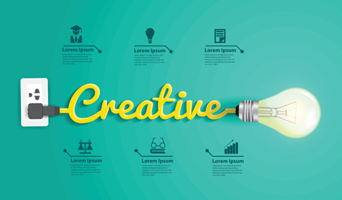 Bulb infographic creative template 02 vector