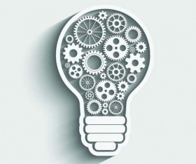 Bulb with gear creative business template vector