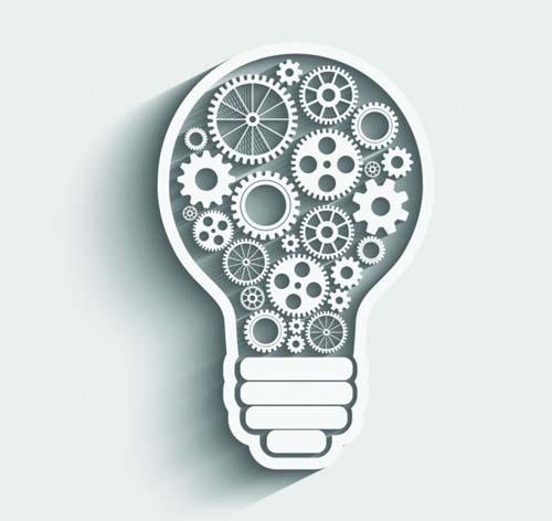 Bulb with gear creative business template vector