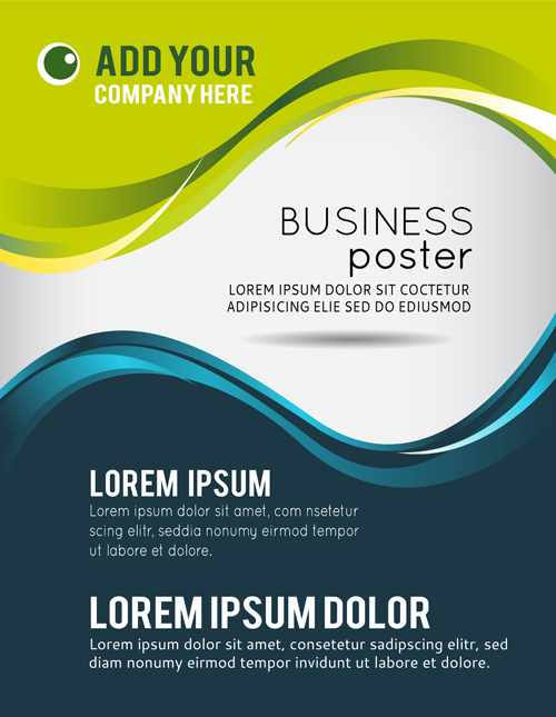 Business poster abstract style vector 01