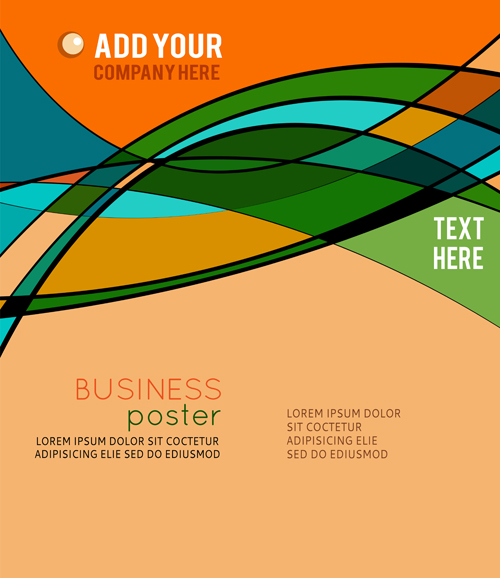 Business poster abstract style vector 02