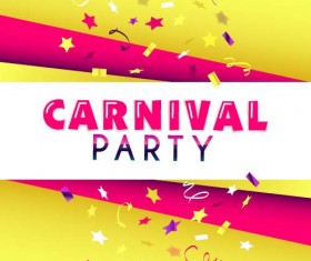 Carnival party poster with confetti vector 02