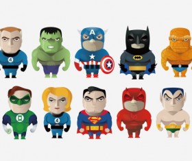 Cartoon Hero vector set