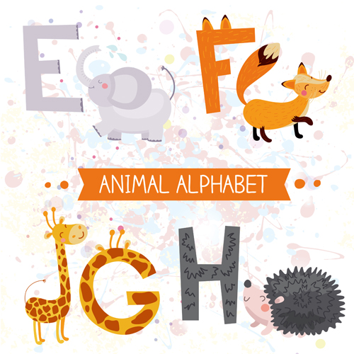 Cartoon animal alphabets deisng vector set 03