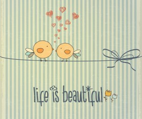 Cartoon animal with retro card vectors 04