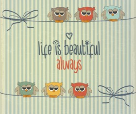 Cartoon animal with retro card vectors 06