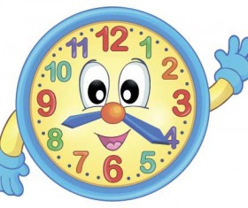 Cartoon clock baby design vector 02