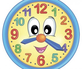 Cartoon clock baby design vector 03