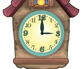 Cartoon clock baby design vector 04