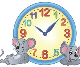 Cartoon clock baby design vector 05