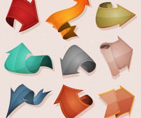 Cartoon comic arrows set vector 01