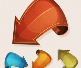 Cartoon comic arrows set vector 02