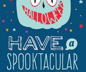 Cartoon halloween night party vectors set 04