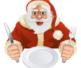 Cartoon santa knife and fork vector 06