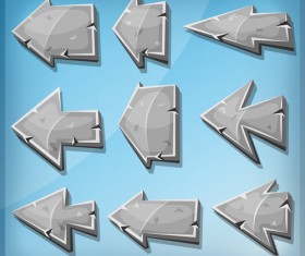 Cartoon stones arrows button vector 02