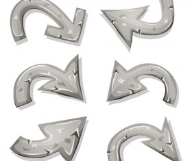 Cartoon stones arrows button vector 03