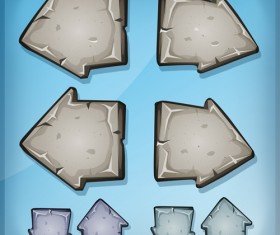 Cartoon stones arrows button vector 04