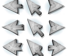 Cartoon stones arrows button vector 05