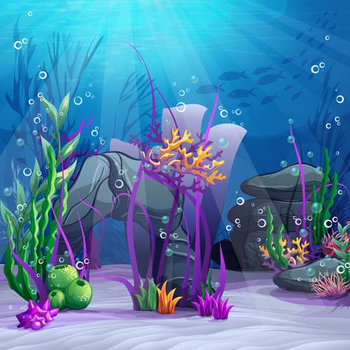 Cartoon underwater world beautiful vector 07 free download