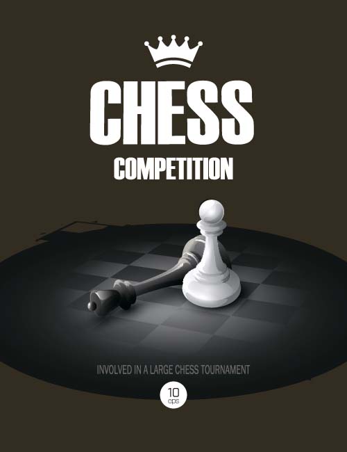 Chess competition art background vector