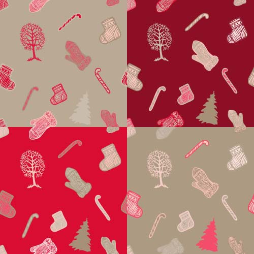 Christmas baubles vector seamless pattern 08