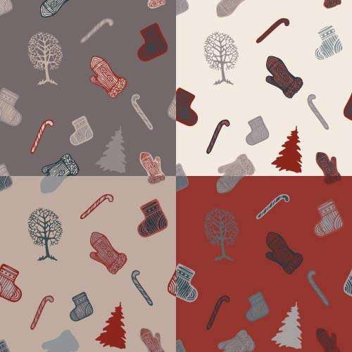 Christmas baubles vector seamless pattern 10