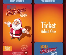 Christmas party ticket retro vector