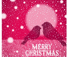 Christmas snowflake background with bird vector