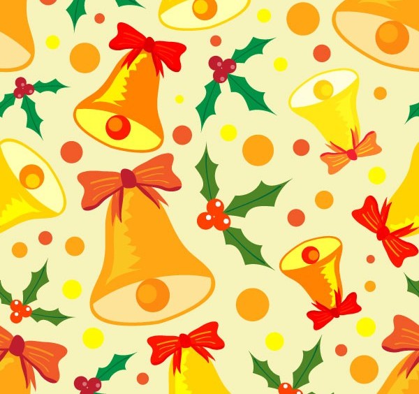 Christmas bell ornament elements pattern vector