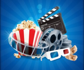 Cinema movie vector background graphics 02