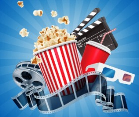 Cinema movie vector background graphics 03